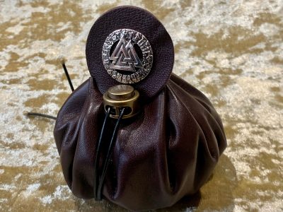Dungeons and Dragons Vikings, Valknut Leather Regular Dice Bag DnD Dicebag Coin Pouch, Runes Bag for DnD Gifts RPG Gift Props Handmade gift