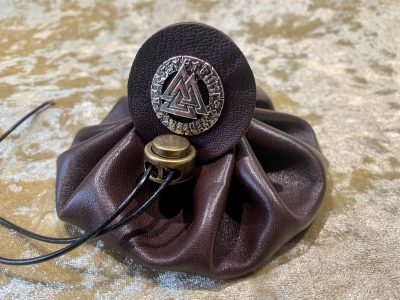 Dungeons and Dragons Vikings, Valknut Leather Regular Dice Bag DnD Dicebag Coin Pouch, Runes Bag for DnD Gifts RPG Gift Props Handmade gift - Image 2