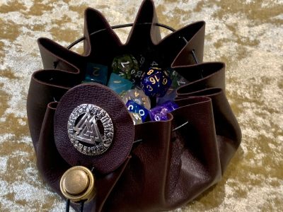 Dungeons and Dragons Vikings, Valknut Leather Regular Dice Bag DnD Dicebag Coin Pouch, Runes Bag for DnD Gifts RPG Gift Props Handmade gift - Image 3