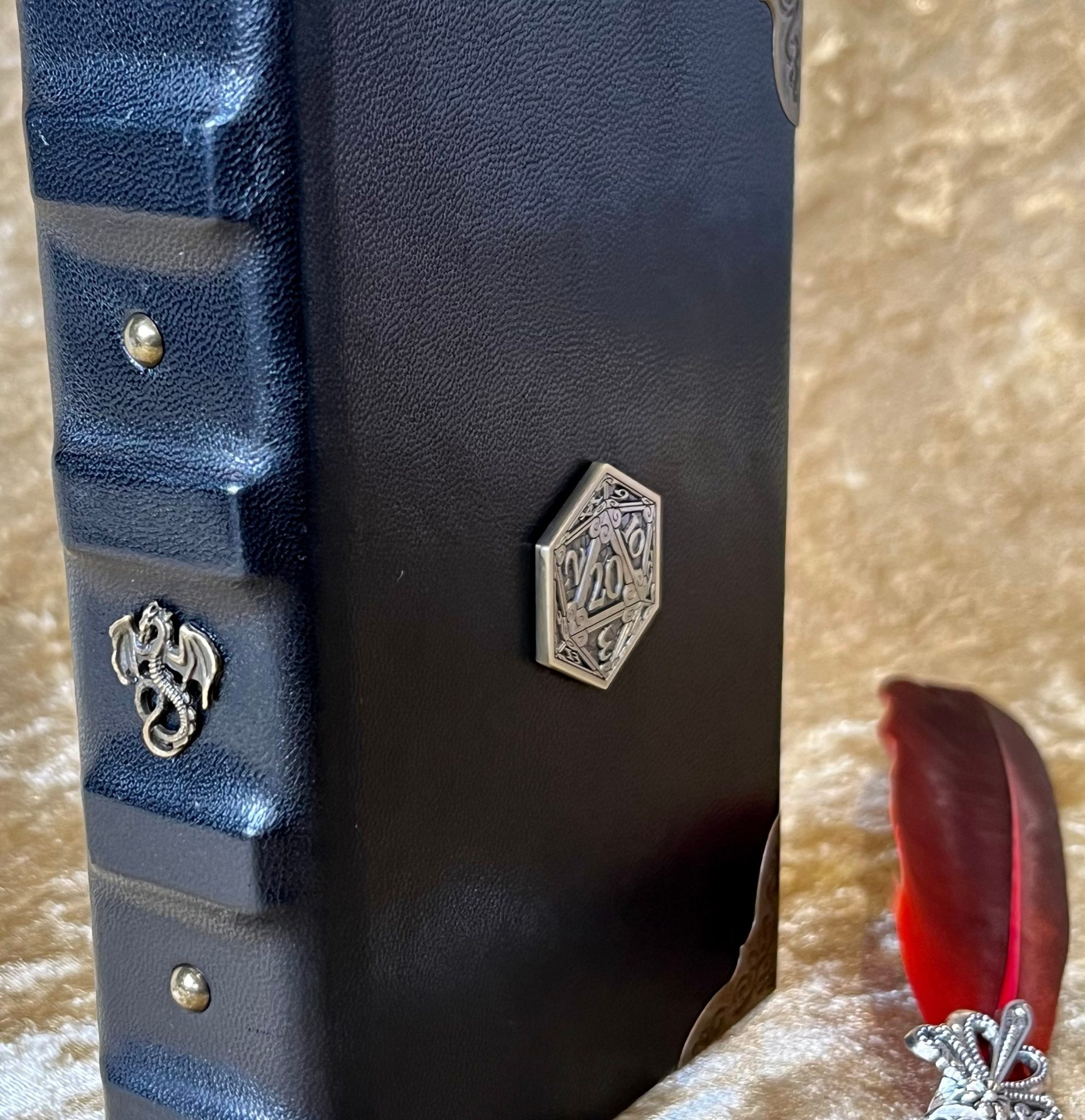 Fantasy book box rpg Genuine Leather D20 A6 Book Box
