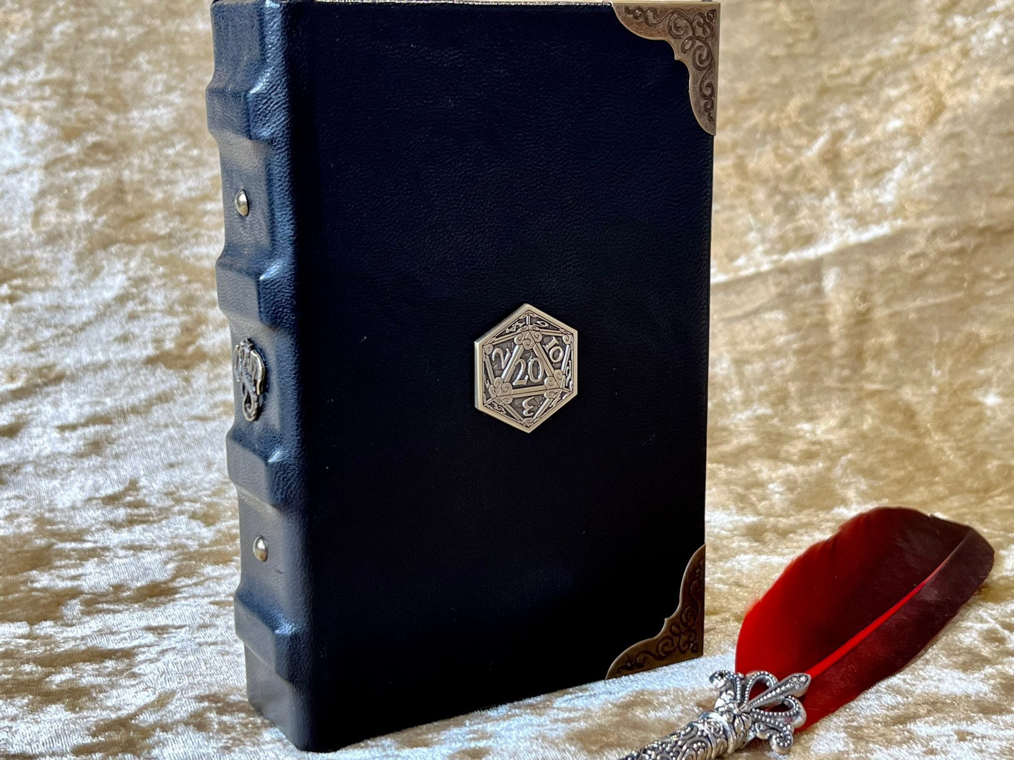 Fantasy book box rpg Genuine Leather D20 A6 Book Box