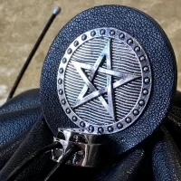 Fantasy Dice Bag Pentacle Wicca Dungeons and Dragons Leather Regular - DnD Dicebag Coin Pouch LARP Bag Dungeon Gifts RPG Gift Props