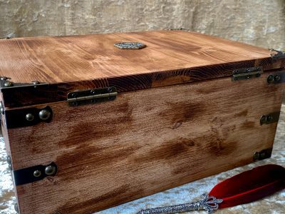 Fantasy Wood Box Chest Dungeons and Dragons wooden Chest with metal D20 Crit Emblem DnD Dice Box Druid Cleric Wizard DM gift - Image 6