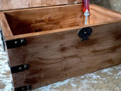 Fantasy Wood Box Chest Dungeons and Dragons wooden Chest with metal D20 Crit Emblem DnD Dice Box Druid Cleric Wizard DM gift - Image 8