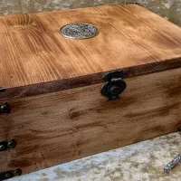 Fantasy Wood Box Chest Dungeons and Dragons wooden Chest with metal Tree of Life DnD Dice Box Druid Cleric Wizard gift