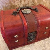 Fantasy rpg wood box Dice Chest Antique Dungeons and Dragons Bronze