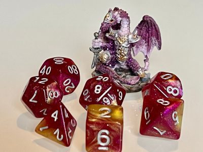 Lava Burst Polyhedral Dice for RPG Games like Dungeons and Dragons and Pathfinder. DnD Gifts RPG Gift