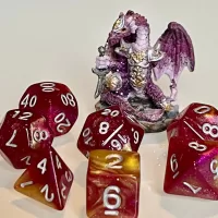 Lava Burst Polyhedral Dice for RPG Games like Dungeons and Dragons and Pathfinder. DnD Gifts RPG Gift