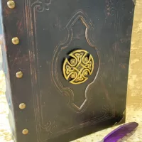 Leather Binder A4 Fantasy Celtic Cross Viking, Witchcraft, D&D, RPG, Prop, Tome Book Grimoire gift