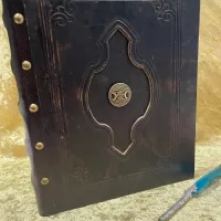 Leather Binder A4 Fantasy 'Triple Godess' Witchcraft, D&D, RPG, Prop, Tome Book Grimoire Blank