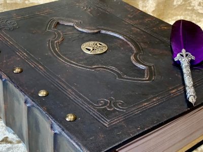 Leather Binder A4 Fantasy 'Triple Godess' Witchcraft, D&D, RPG, Prop, Tome Book Grimoire Blank