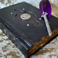 Leather Notebook BOS Book of Shadows Spell Book Antique Grimoire Tome Journal with Blank Parchment Dungeons and Dragons for witchcraft gift