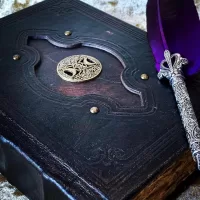 Fantasy Leather BOS Book of Shadows Spell Book Blank Grimoire Notebook A5 Journal Dungeons & Dragons Embossed Tome