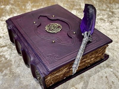 Leather Notebook Fantasy Celtic Trinity Knot Tome Book of Shadows BOS Journal with Deckled A5 Parchment for Witchcraft Christmas gifts