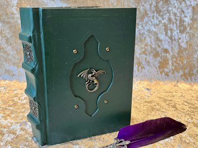 Leather Notebook Fantasy Old Antique Leather Tome Book Journal Diary with deckled parchment for witchcraft and Dungeons and Dragons Gift