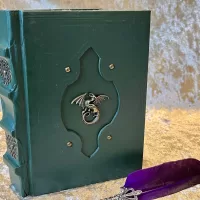 Leather Notebook Fantasy Old Antique Leather Tome Book Journal Diary with deckled parchment for witchcraft and Dungeons and Dragons Gift