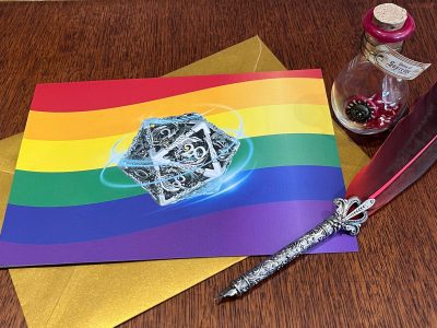 LGBT A5 Greeting Card with Gold Metallic Envelope Dungeons and Dragons. Fantasy rpg for DnD Gifts RPG Gift Props Christmas gifts