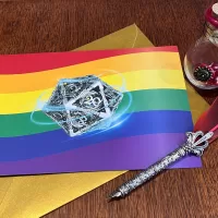 LGBT A5 Greeting Card with Gold Metallic Envelope Dungeons and Dragons. Fantasy rpg for DnD Gifts RPG Gift Props Christmas gifts