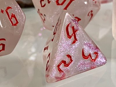 Moonstone Opal Red Polyhedral Dice for RPG Games like Dungeons and Dragons and Pathfinder. DnD Gifts RPG Gift - Image 4