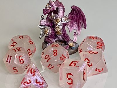 Moonstone Opal Red Polyhedral Dice for RPG Games like Dungeons and Dragons and Pathfinder. DnD Gifts RPG Gift - Image 5
