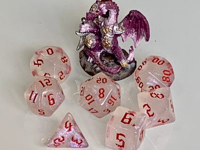 Moonstone Opal Red Polyhedral Dice for RPG Games like Dungeons and Dragons and Pathfinder. DnD Gifts RPG Gift - Image 6