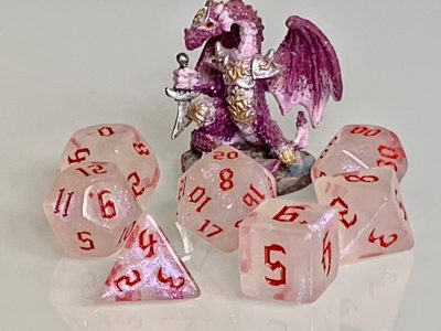 Moonstone Opal Red Polyhedral Dice for RPG Games like Dungeons and Dragons and Pathfinder. DnD Gifts RPG Gift - Image 8