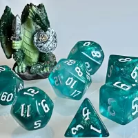Oceans Spirit (Teal) Polyhedral Dice for RPG Games like Dungeons and Dragons and Pathfinder. DnD Gifts RPG Gift