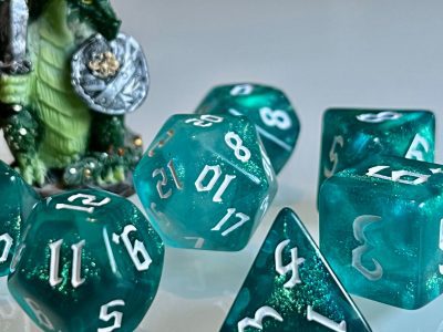 Oceans Spirit (Teal) Polyhedral Dice for RPG Games like Dungeons and Dragons and Pathfinder. DnD Gifts RPG Gift - Image 2