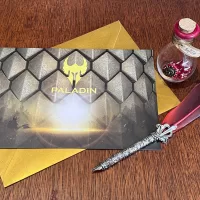 Paladin Greeting Card A5 with Gold Metallic Envelope Dungeons and Dragons.