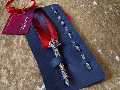 Scarlet Feather Antique Fountain Craft Supply Calligraphy Pen for RPG Games like Dungeons and Dragons and Pathfinder. DnD Gifts RPG Gift - Image 2