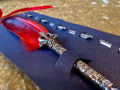 Scarlet Feather Antique Fountain Craft Supply Calligraphy Pen for RPG Games like Dungeons and Dragons and Pathfinder. DnD Gifts RPG Gift - Image 5