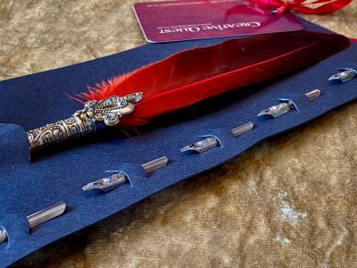 Scarlet Feather Antique Fountain Craft Supply Calligraphy Pen for RPG Games like Dungeons and Dragons and Pathfinder. DnD Gifts RPG Gift - Image 6