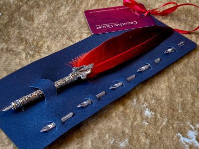 Scarlet Feather Antique Fountain Craft Supply Calligraphy Pen for RPG Games like Dungeons and Dragons and Pathfinder. DnD Gifts RPG Gift - Image 7