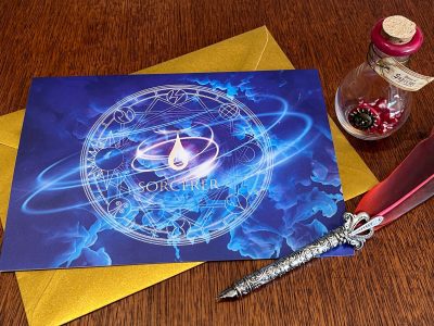 Sorcerer Greeting Card A5 Gold Metallic Envelope Dungeons and Dragons