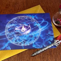 Sorcerer Greeting Card A5 Gold Metallic Envelope Dungeons and Dragons