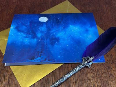 Tree of Life Magical A5 Greeting Card with Gold Metallic Envelope. Fantasy witchcraft, Wicca Gifts RPG Gift Props Christmas cards