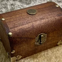 Trinket Wooden Chest and DnD Dice Box for Dungeons and Dragons
