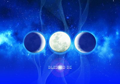 Triple Goddess Moon A5 Greeting Card with Gold Metallic Envelope. Fantasy witchcraft, Wicca rpg for DnD Gifts RPG Gift Props Christmas gifts - Image 2