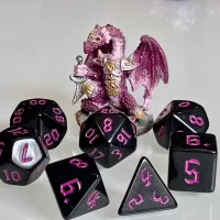 Underdark Pink Polyhedral Dice for RPG Games like Dungeons and Dragons and Pathfinder. DnD Gifts RPG Gift