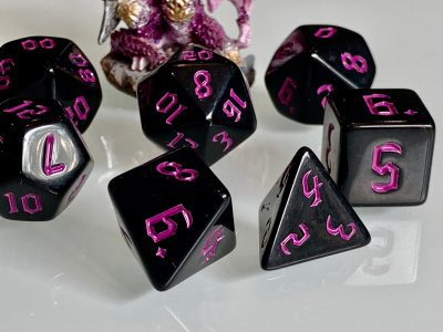 Underdark Pink Polyhedral Dice for RPG Games like Dungeons and Dragons and Pathfinder. DnD Gifts RPG Gift - Image 2