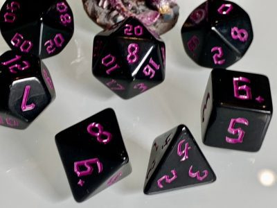 Underdark Pink Polyhedral Dice for RPG Games like Dungeons and Dragons and Pathfinder. DnD Gifts RPG Gift - Image 4