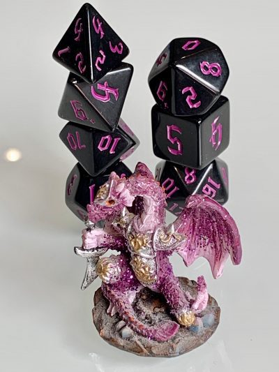 Underdark Pink Polyhedral Dice for RPG Games like Dungeons and Dragons and Pathfinder. DnD Gifts RPG Gift - Image 6