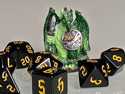 Underdark Yellow (Gold) Polyhedral Dice for RPG Games like Dungeons and Dragons and Pathfinder. DnD Gifts RPG Gift