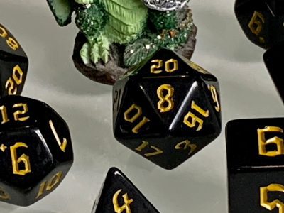 Underdark Yellow (Gold) Polyhedral Dice for RPG Games like Dungeons and Dragons and Pathfinder. DnD Gifts RPG Gift - Image 3