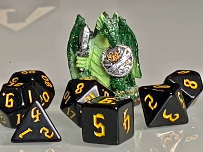 Underdark Yellow (Gold) Polyhedral Dice for RPG Games like Dungeons and Dragons and Pathfinder. DnD Gifts RPG Gift - Image 4