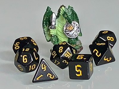 Underdark Yellow (Gold) Polyhedral Dice for RPG Games like Dungeons and Dragons and Pathfinder. DnD Gifts RPG Gift - Image 5