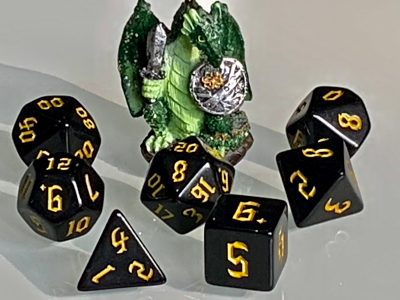 Underdark Yellow (Gold) Polyhedral Dice for RPG Games like Dungeons and Dragons and Pathfinder. DnD Gifts RPG Gift - Image 6