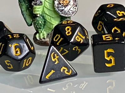 Underdark Yellow (Gold) Polyhedral Dice for RPG Games like Dungeons and Dragons and Pathfinder. DnD Gifts RPG Gift - Image 7