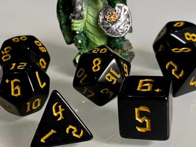 Underdark Yellow (Gold) Polyhedral Dice for RPG Games like Dungeons and Dragons and Pathfinder. DnD Gifts RPG Gift - Image 9