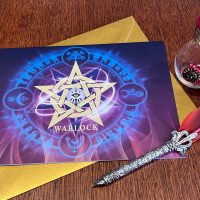 Warlock Greeting Card A5 with Gold Metallic Envelope Dungeons and Dragons